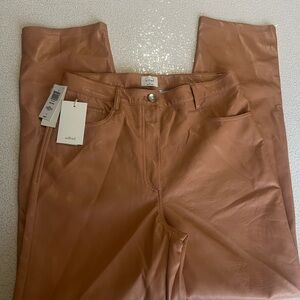 Wilfred Camel Leather Pants